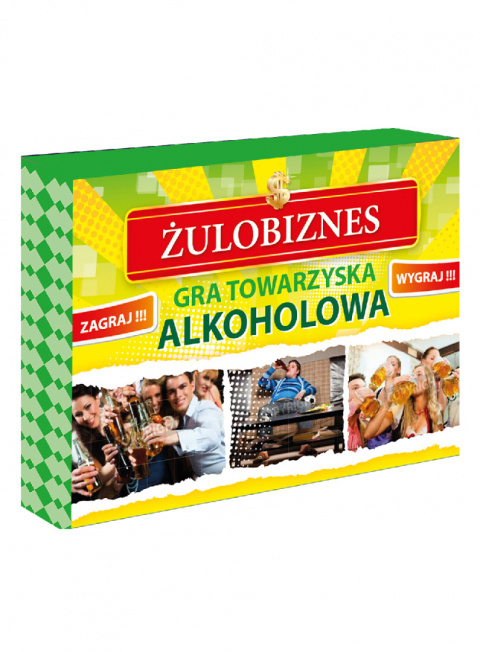 Gra planszowa Żulobiznes, imrezowa, towarzyska, typu monopoly, z kieliszkami.