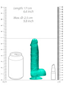 Dildo na przyssawce, 6.0, krystalicznie szmaragdowe, TPE