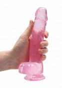 Dildo na przyssawce, 8.0, krystalicznie różowe, TPR