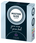 Prezerwatywy Mister Size 69, szerokość 69 mm, największy rozmiar dostepny na rynku, pudełko 3 szt.