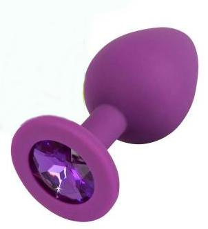 Silikonowy korek analny (zatyczka analna, plug), z kryształem, rozmiar L.