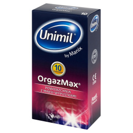 Unimil OrgazmMax, lateksowe prezerwatywy z wypustkami, 10 szt.