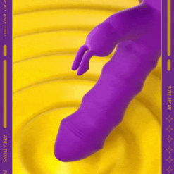 Wibrator z żebrowaniem masującym wnętrze pochwy i stymulacją łechtaczki