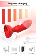 Dildo (korek) analne, wibrujace, realistyczne, zakończone różą, Blooming Rose, USB, silikon