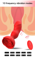 Dildo (korek) analne, wibrujace, realistyczne, zakończone różą, Blooming Rose, USB, silikon