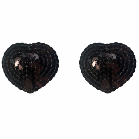 Nasutniki Rand, czarne serduszka z cekinów, wielorazowego użytku, Lola