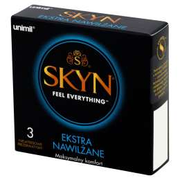 Prezerwatywy SKYN EXTRA WET - bez lateksu, z dodatkowym lubrykantem, 3 szt