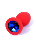 Silikonowy korek analny (zatyczka analna, plug), z kryształem, rozmiar L.