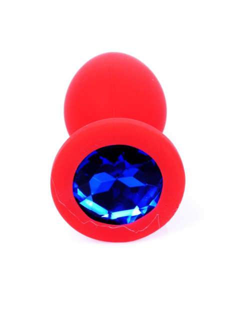 Silikonowy korek analny (zatyczka analna, plug), z kryształem, rozmiar L.