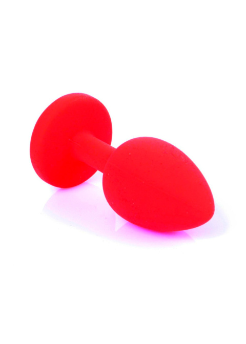 Silikonowy korek analny (zatyczka analna, plug), z kryształem, rozmiar L.