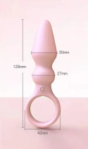 Wibrujący korek analny (masażer, stymulator, zatyczka) z pętlą, silikon, USB, Back Court Prostate Massager