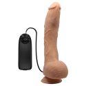 Dildo na przyssawce, Jack 10.6", z wibracjami, cyberskóra, pilot na kablu