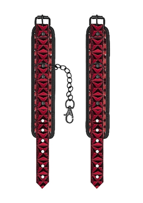 Kajdanki na ręce, z miękkim wyłożeniem, winyl, neopren, metal, klamry, Luxury