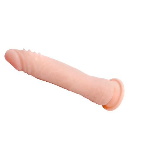 Klasyczne dildo z cyberskóry na przyssawce, z kręgosłupem, bez wibracji, TPR, Barbara 8,3