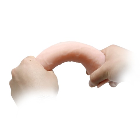 Klasyczne dildo z cyberskóry na przyssawce, z kręgosłupem, bez wibracji, TPR, Barbara 8,3