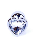 Korek analny zatyczka analna), metalowy, aluminium, z kryształowym sercem, rozmiar S