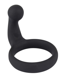 Pierścień Cock Ring Black Velvets, silikon, element masujący krocze, bez wibracji