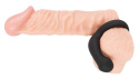 Pierścień Cock Ring Black Velvets, silikon, element masujący krocze, bez wibracji