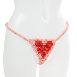 Stringi damskie, jadalne, zrobione z 330 cukierków pudrowych