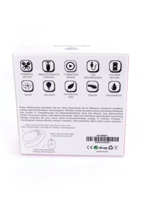 Stymulator/masażer dla par lub dla pań, podkówka, pilot bezprzewodowy