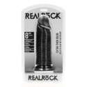 Dildo gigant na przyssawce, Realrock 8", proste, bez jader, PVC
