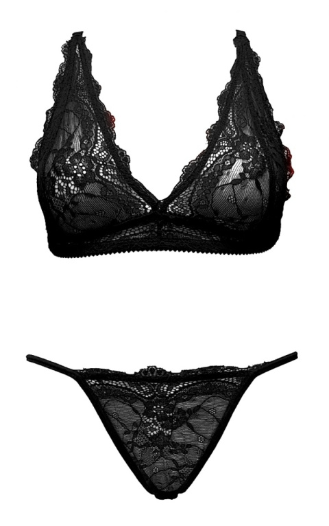 Komplet bielizny Sexy Suit (biustonosz bralette i stringi), czarny