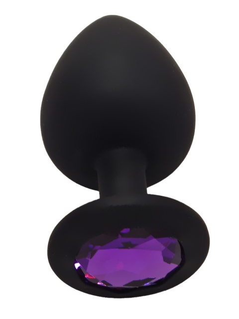 Silikonowy korek analny (zatyczka analna, plug), z kryształem, rozmiar L.