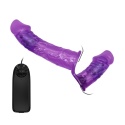 Strap-on podwójny, wibrujący, Ultra Passionate Harness Dual Baile, do zakładania przez kobietę, TPR