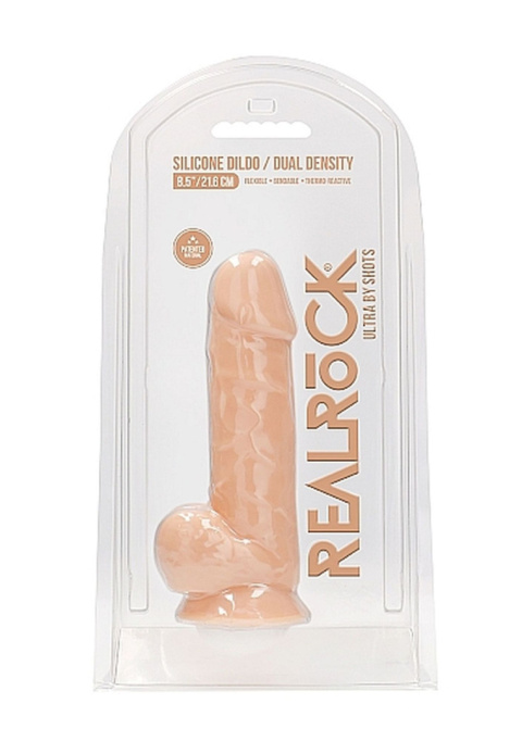 Dildo na przyssawce, Realrock, duże, silikon dwuwarstwowy, termoaktywny