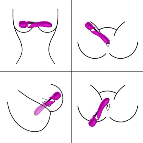 Magiczna różdżka, masażer łechtaczki lub wibrator do punktu G, dwustronny, B-Series Fox