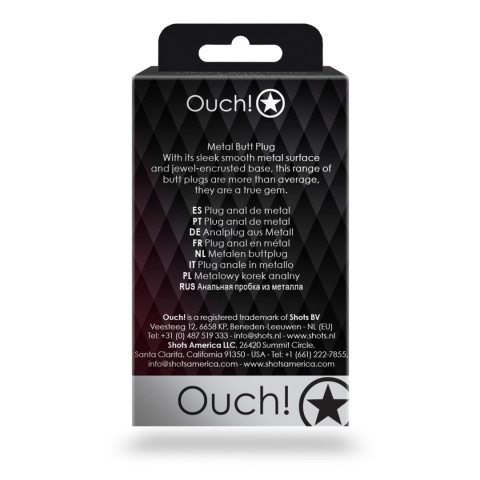 Metalowy, aluminiowy korek analny, rozmiar S, zatyczka analna