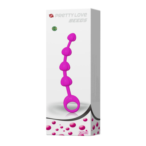 Sznurek kulek analnych o różnej średnicy, Pretty Love, silikon, bez wibracji