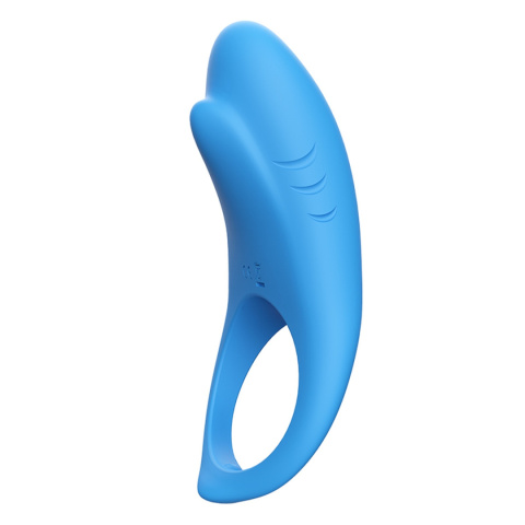 Pierścień na penisa, wibrujący rekin, pilot bezprzewodowy, silikon, USB