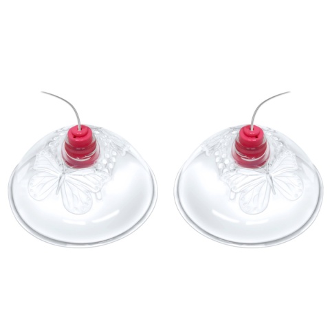 Pompki do sutków z masażerem (obrotowe szczoteczki), MOMO, na baterie, pilot na kablu