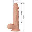 Dildo na przyssawce, Burag 9,4", wibrujące, pilot na kablu, TPE, duże