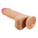 Dildo na przyssawce, Sliding Skin 8.1, TPR, bez wibracji, z kręgosłupem i przesuwną skórą, Baile