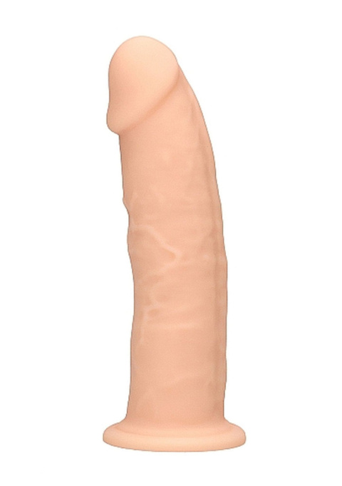 Dildo na przyssawce, silikon termoaktywny, czarny lub cielisty, Realrock 6", bez wibracji