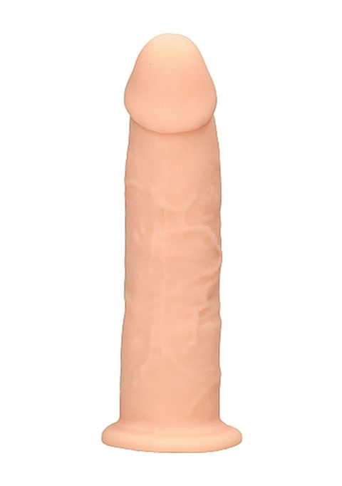 Dildo na przyssawce, silikon termoaktywny, czarny lub cielisty, Realrock 6", bez wibracji