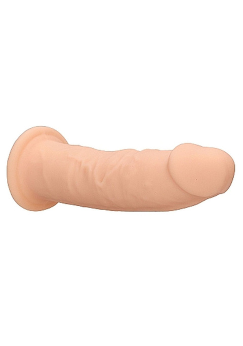 Dildo na przyssawce, silikon termoaktywny, czarny lub cielisty, Realrock 6", bez wibracji