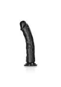 Dildo na przyssawce, wielkie, RealRock 10", zakrzywione, bez wibracji, PVC, bez jąder