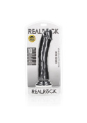 Dildo na przyssawce, wielkie, RealRock 10", zakrzywione, bez wibracji, PVC, bez jąder