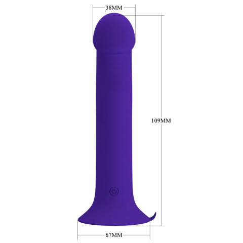 Dildo silikonowe na przyssawce, Murray, z wibracjami i pulsującą membraną, USB, Pretty Love