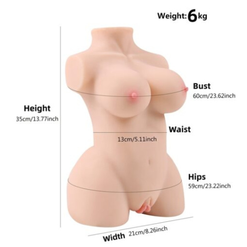 Masturbator, replika ciała, tors damski, pochwa i anus, 6kg, Urocza Małżonka