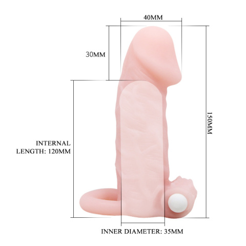 Nakładka na penisa, z wibracjami, wydłużająca członek, wydłużająca stosunek, Brave Man, stymulująca partnerkę, TPR