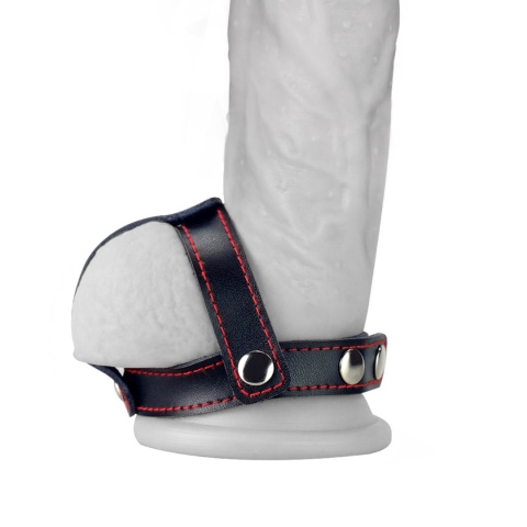 Pierścień na penisa, rozdzielający jądra, zapinany na napy, Lovetoy