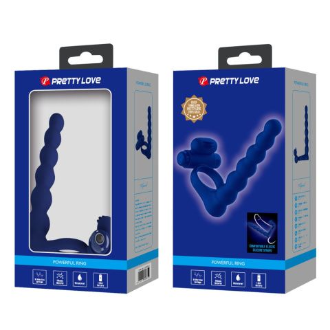 Strap-on do podwójnej penetracji, dildo analne zakładane na penisa, z wibracjami, stymulacja łechtaczki,Pretty Love