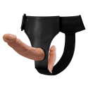 Strap-on podwójny, bez wibracji, TPR, Ultra Passionate 5,3, dildo wewnętrzne i zewnętrzne, zakładany przez kobietę