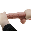 Dildo na przyssawce, Sliding Skin 9,4" TPE, duże, z kręgłosłupem, Baile