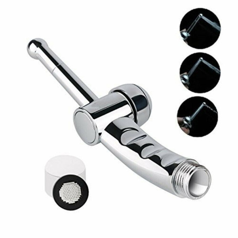 Końcówka do prysznica, Mizzzee, do lewatywy lub irygacji, regulowana siła przepływu wody, fi 1 cm, długość 15 cm.