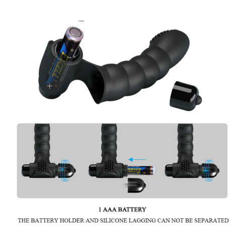 Nakładka na palec Alexander, masażer (stymulator) uniwersalny, do zakładania na palec, wibrujący, na beterię AAA, silikon